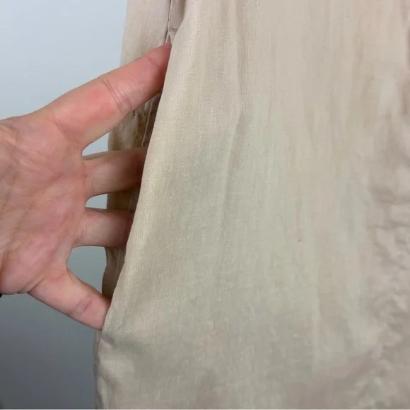 Theory Beige Linen Blend Shift Dress Minimalist Core Short Sleeve S - Picture 3 of 6